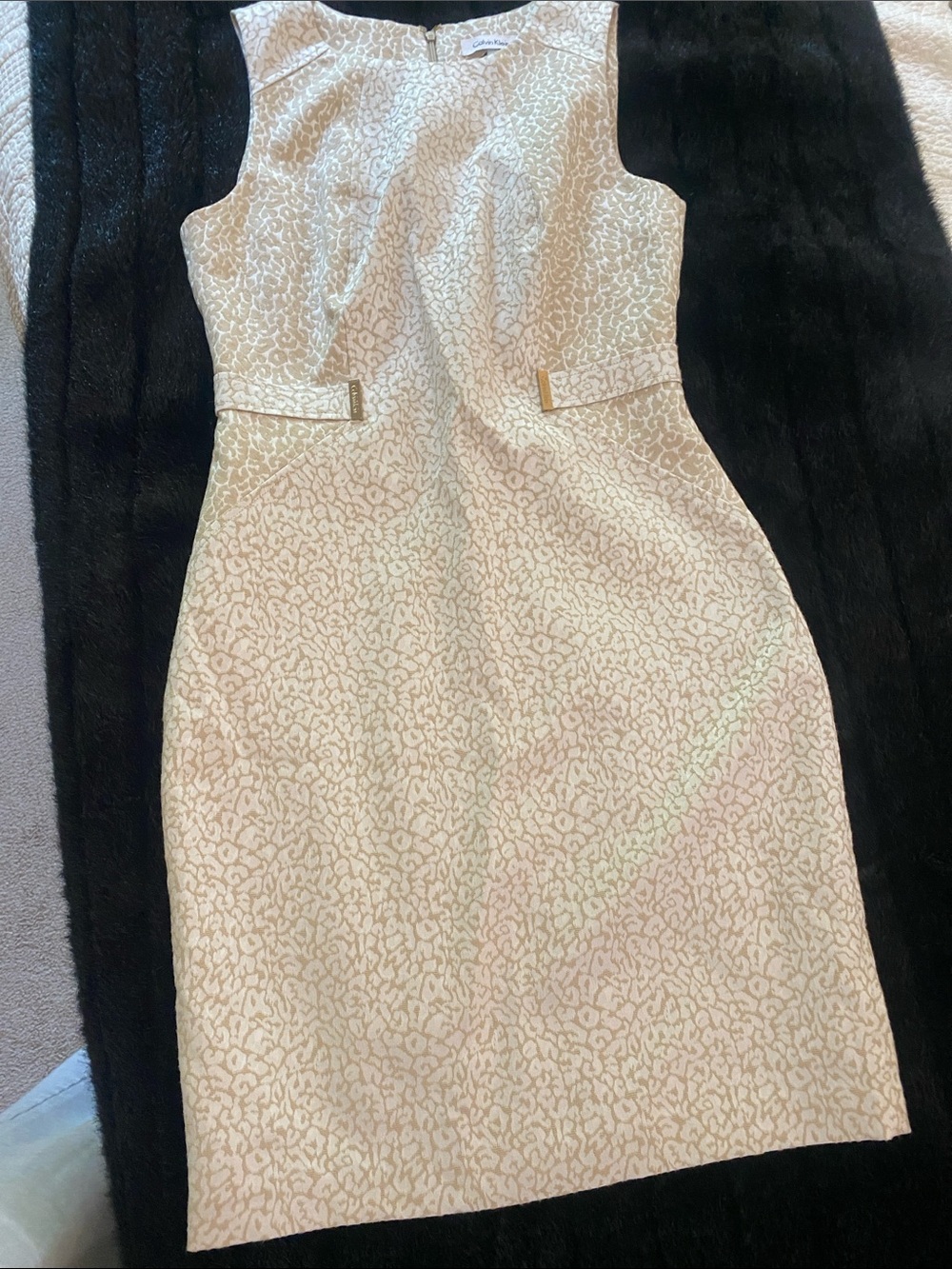 Calvin Klein Leopard Print Sheath Dress size 8 NWT